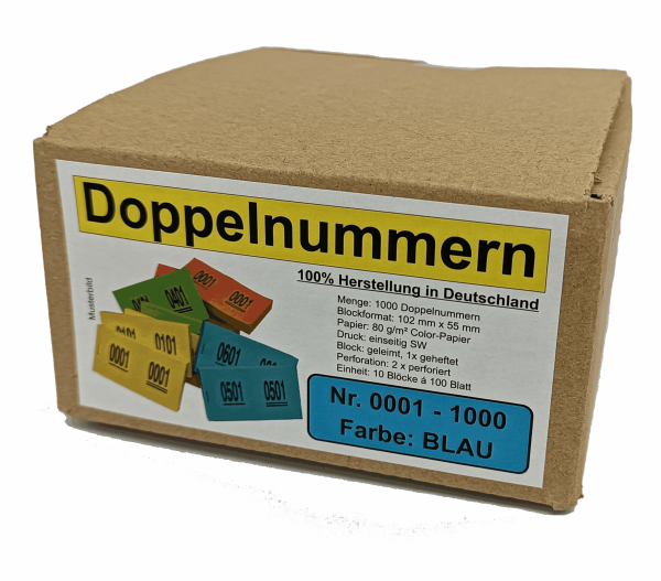 Art.Nr.: 096 Doppelnummern "neutral" - VPE 1000